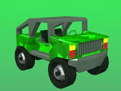Jungle JEEP Free low-poly 3D model
