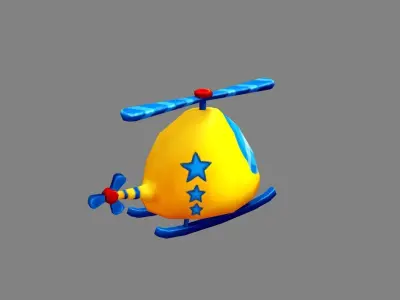 Cartoon helicopter toy Low-poly 3D model