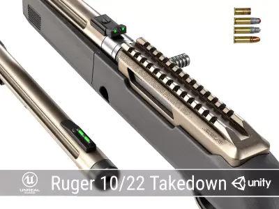 Ruger 10 22 Tactical Takedown Low-poly 3D model