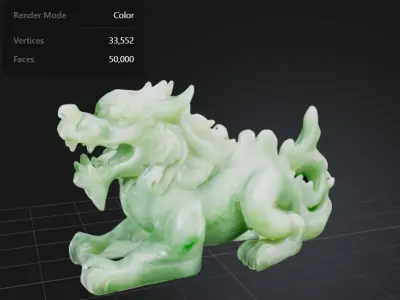 Jade Imperial Guardian Lion 3D model
