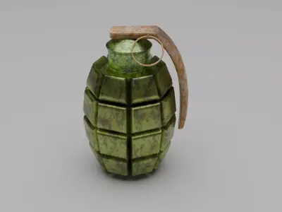 Acidic Rusty Fragmentation Hand Grenade - Game Ready PBR Low-poly 3D model