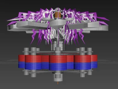 Electromagnetic Ionwind Propeller - Concept 3D model
