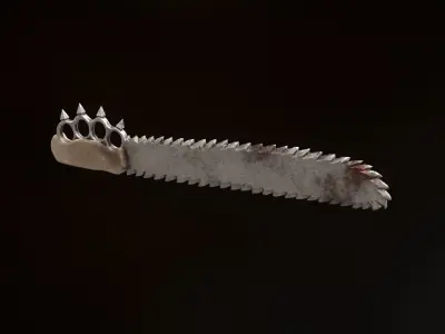 Machete with brass knuckles game ready Low-poly 3D model