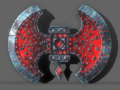 blood poleaxe Free low-poly 3D model