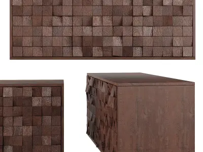 Wooden Sideboard Free 3D model