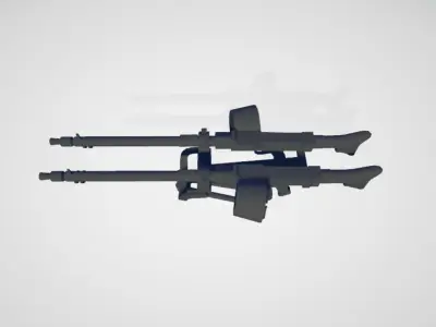 MG 34 Twin mount for tank 3D model