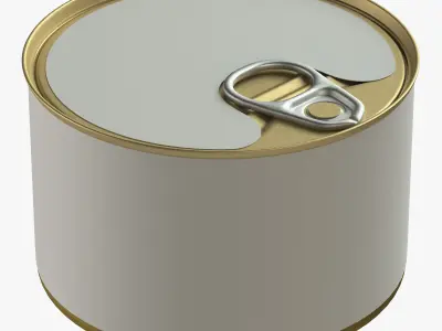 canned food round tin metal aluminium can 02 3D model