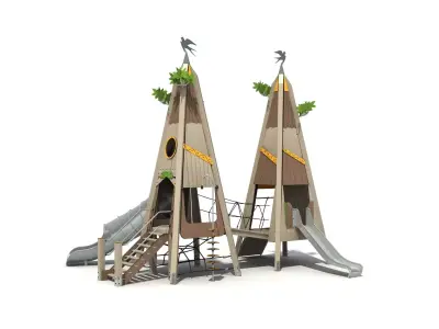 Kids outdoor commercial play structure 3D model 3D model