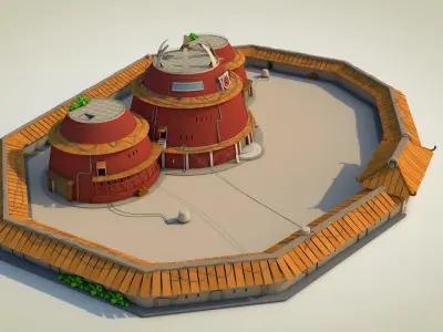 Hokage Building - Naruto by DSZarts Low-poly 3D model