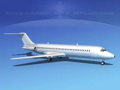 Douglas DC-9-30 Bare Metal 3D model