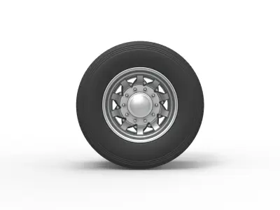 Rear custom wheel of semi truck Version 18 Scale 1 to 25 3D print model