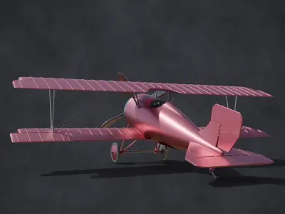 ww biplane  Low-poly 3D model