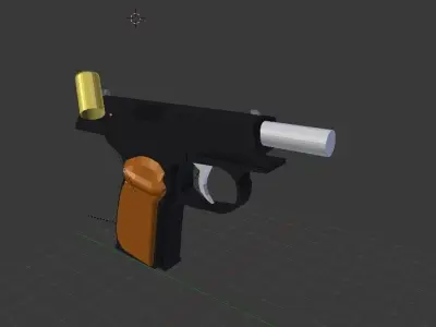 Makarov LowPoly gun Free 3D model