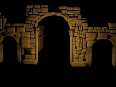 Palmyra Arch of Triumph Low-poly 3D model