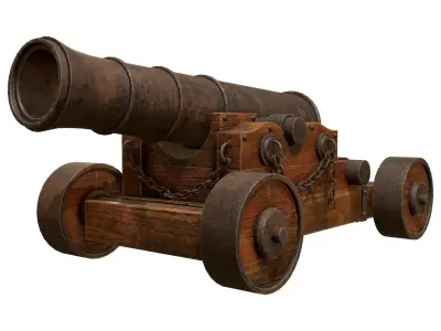 Cannon-4-Old Version Low-poly 3D model