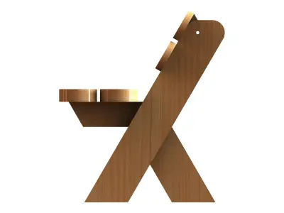 Outdoor Chair with Backrest 3D model