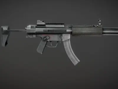 MP5 mega pack Low-poly 3D model