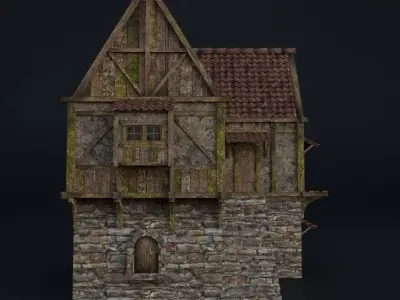 OLD MEDIEVAL BUILDING 03 Low-poly 3D model