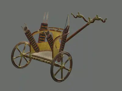 Chariot Wooden Cart Low Poly 3D Model Low-poly 3D model purchase