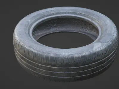 Used Automotive Tyres Low-poly 3D model