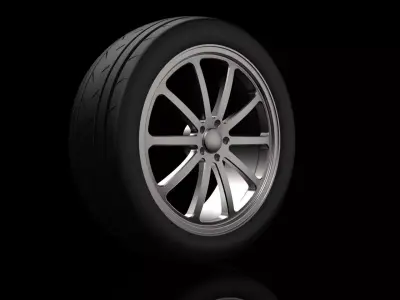 Basic Tyre and Rim   3D model