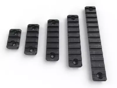 Gun Rail Set 02 Low-poly 3D model