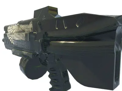 Modern machine gun Owl Low-poly 3D model