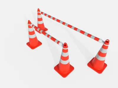 Road Cone M4 - with STL Low-poly 3D model