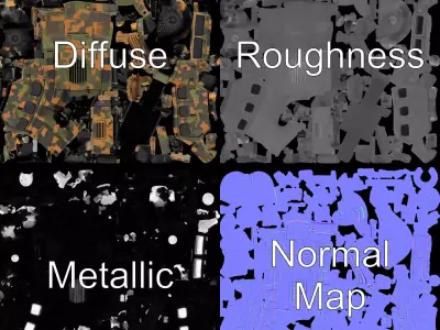 Camouflage Tactical Vehicle model pack Low-poly 3D model