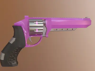Revolver sci-fi Low-poly 3D model