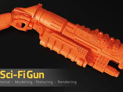 Old Sci-Fi Gun - Tutorial Full Process 3D model
