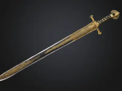 Chinese ancient dynasty sword 3D model Low-poly 3D model