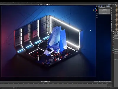 Space hangar 3D model
