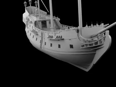 Black Pearl Ship Free 3D model