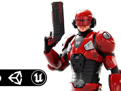 CYBER SOLDIER R-600 Rigged for Unreal Engine - Unity - MIXAMO  3D model