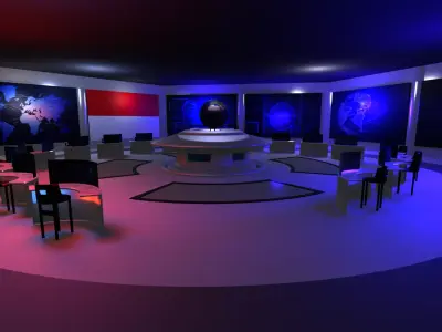 Command Center - Control Room- Military Base - Indonesia Low-poly 3D model