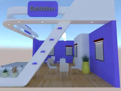Modern exhibition stall 3D model