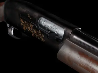 Low Poly Remington 1100 Low-poly 3D model