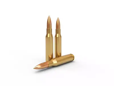 7-08 Remington Ammo Low-poly 3D model