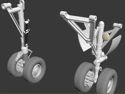 landing gears detailed 3D model