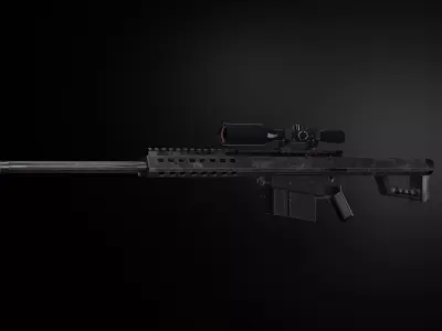 Barret rifle Low-poly 3D model