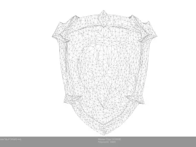Low Poly Stylized Ethereal Skull Shield Low-poly 3D model
