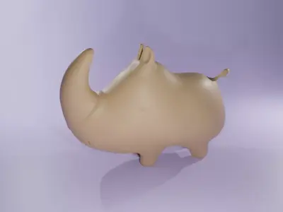 Free Cartoon Baby Rhino Free 3D model