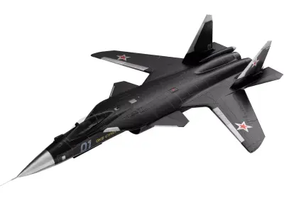 Sukhoi Su-47 Russian Strike Fighter Low-poly 3D model