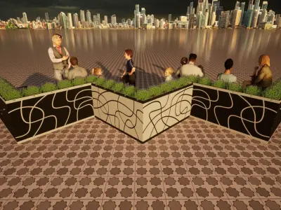 Sofa de exterior con materiales PBR 2K Free 3D model