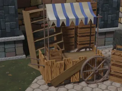 Medieval Stand Market 3D model