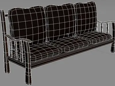 Couch leather sofa Free low-poly 3D model