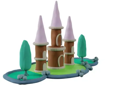 Clay castle 3D model