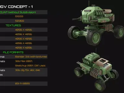 UGV Concept-1-Green 3D model