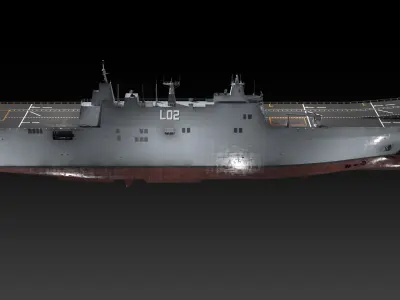 HMAS Canberra Low-poly 3D model